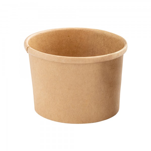Bowl per zuppe monouso - 360 ml - cartoncino - avana - Signor Bio - conf. 25 pezzi