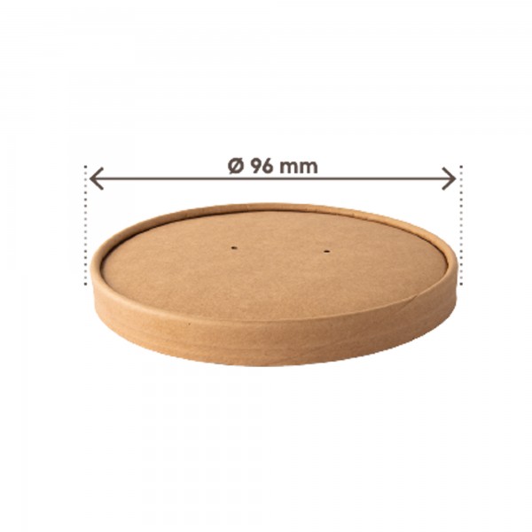 Coperchio per bowl portazuppe monouso - da 180 a 480 ml - avana - Signor Bio - conf. 25 pezzi