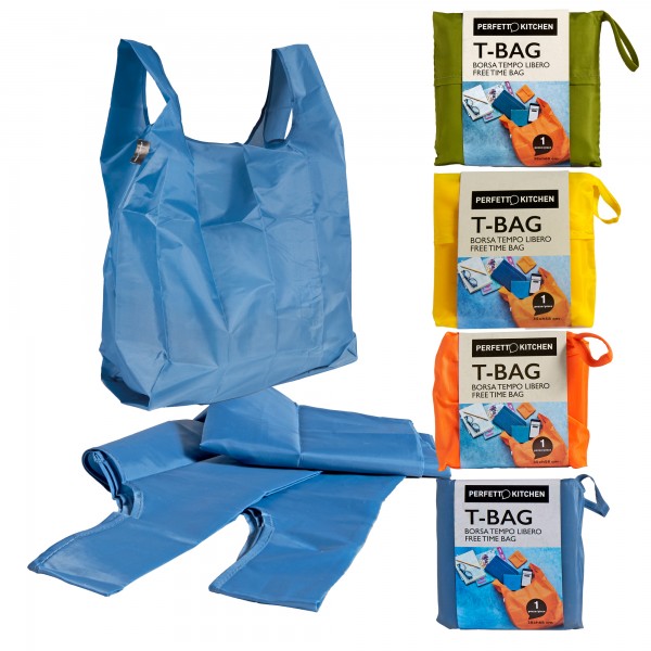 Shopper T-Bag small - riutilizzabile - 35 x 58 cm - colori assortiti - Perfetto Shopper T-Bag small - riutilizzabile - 35 x 58 cm - colori assortiti - Perfetto