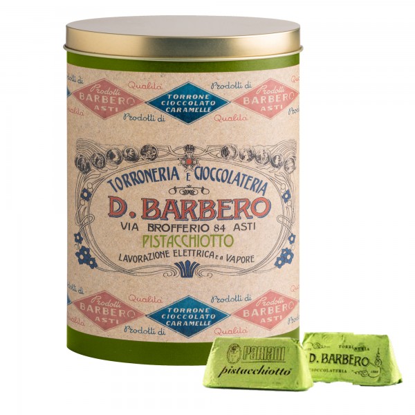 Gianduiotti - in scatola di metallo - gusto pistacchio - 150 gr - Barbero Gianduiotti - in scatola di metallo - gusto pistacchio - 150 gr - Barbero