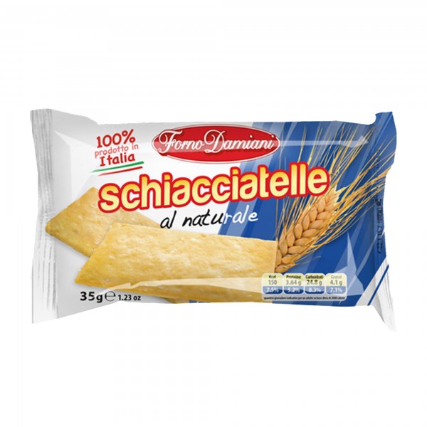 Schiacciatella al naturale - monoporzione 35 gr - Forno Damiani - conf. 50 pezzi Schiacciatella al naturale - monoporzione 35 gr - Forno Damiani - conf. 50 pezzi