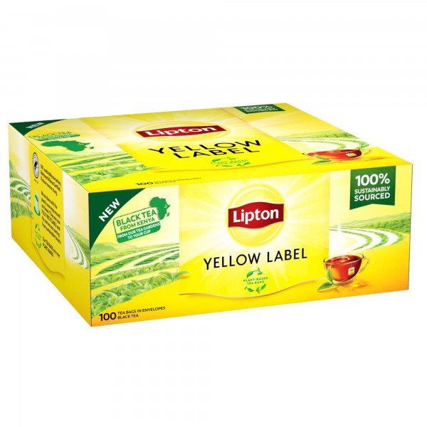 Tè nero - Yellow Label - in filtro - Lipton - conf. 100 pezzi