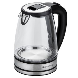Bollitore elettrico cordless - caraffa in vetro - 2200 W - nero - Melchioni family