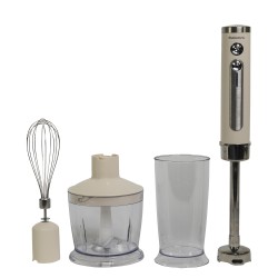 Set cordless Ariel - frullatore immersione/sbattitore/tritatutto - bianco - Melchioni family