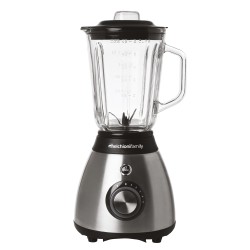 Frullatore Frullo Glass - con bicchiere in vetro - 600 W - nero/argento - Melchioni family