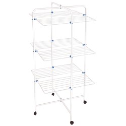 Stendibiancheria verticale Sahara - 3 piani - 68 x 171 cm - acciaio verniciato - bianco