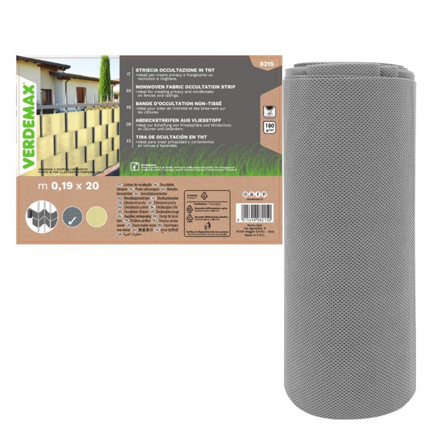 Striscia di occultazione privacy - 19 x 200 cm - TNT - antracite - Verdemax Striscia di occultazione privacy - 19 x 200 cm - TNT - antracite - Verdemax