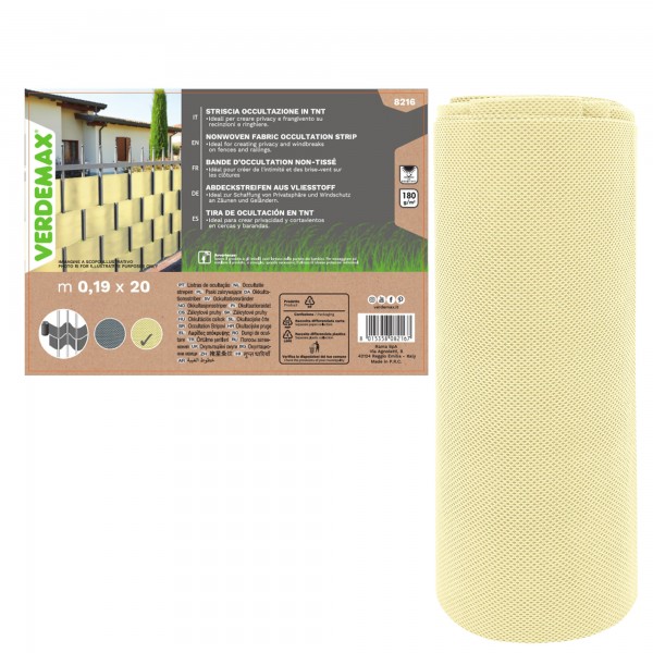Striscia di occultazione privacy - 19 x 200 cm - TNT - beige - Verdemax Striscia di occultazione privacy - 19 x 200 cm - TNT - beige - Verdemax