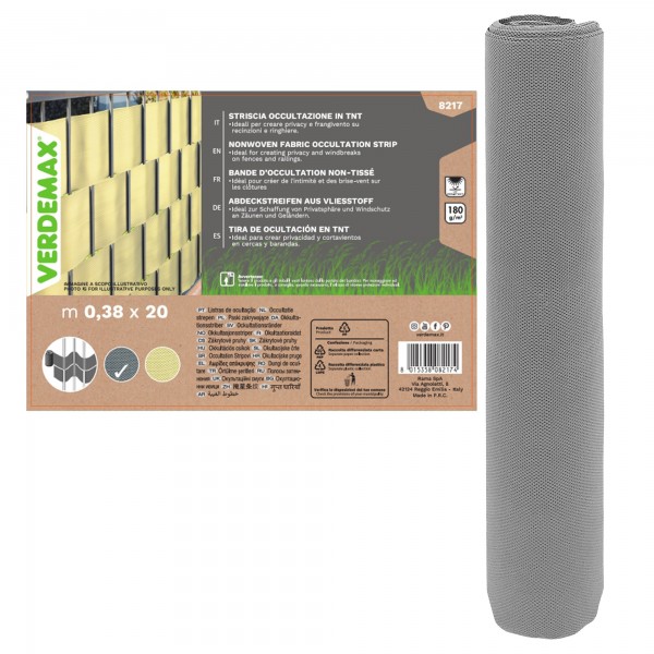 Striscia di occultazione privacy - 38 x 200 cm - TNT - antracite - Verdemax Striscia di occultazione privacy - 38 x 200 cm - TNT - antracite - Verdemax