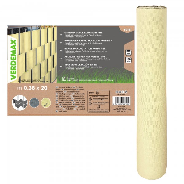 Striscia di occultazione privacy - 38 x 200 cm - TNT - beige - Verdemax Striscia di occultazione privacy - 38 x 200 cm - TNT - beige - Verdemax