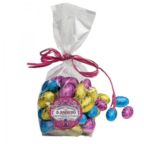 Ovetti di cioccolato al latte ripieni di creme - in sacchetto - 200 gr - Barbero Ovetti di cioccolato al latte ripieni di creme - in sacchetto - 200 gr - Barbero