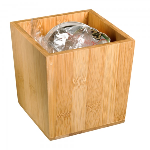 Barattolo portarifiuti da tavola - 11 x 11 x 11 cm - bamboo - Leone Barattolo portarifiuti da tavola - 11 x 11 x 11 cm - bamboo - Leone