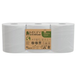 Asciugamani in rotolo Centrefeed Simplify - 19,6 cm x 90 m - diametro 18,5 cm - 17 gr - 450 strappi - 2 veli - bianco - Papernet