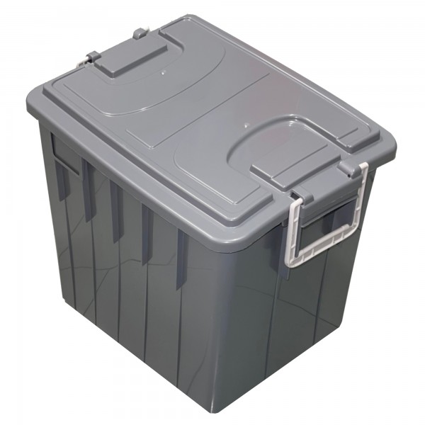 Cassa multiuso - con coperchio e manici - 38 x 28 x 30 cm - 20 L - PP - grigio scuro/grigio chiaro - Mobil Plastic Cassa multiuso - con coperchio e manici - 38 x 28 x 30 cm - 20 L - PP - grigio scuro/grigio chiaro - Mobil Plastic