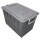 Cassa multiuso - con coperchio e manici - 58 x 38 x 38 cm - 60 L - PP - grigio scuro/grigio chiaro - Mobil Plastic
