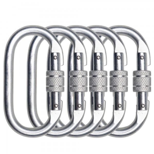 Moschettone a vite - acciaio - Deltaplus - conf. 5 pezzi Moschettone a vite - acciaio - Deltaplus - conf. 5 pezzi