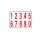 Numeri adesivi da 0 a 9 - in PVC - 56 x 99 mm - 10 et/fg - 1 foglio - rosso/bianco