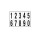 Numeri adesivi da 0 a 9 - in PVC - 56 x 99 mm - 10 et/fg - 1 foglio - nero/bianco