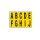 Lettere adesive da A a J - in PVC - 56 x 99 mm - 10 et/fg - 1 foglio - nero/giallo