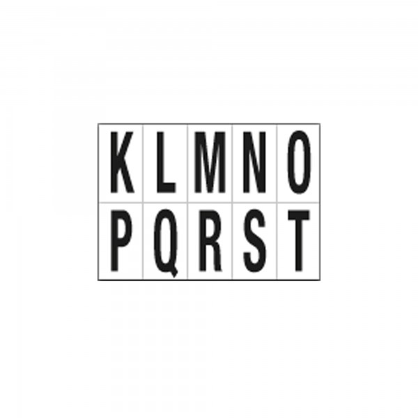 Lettere adesive da K a T - in PVC - 70 x 124 mm - 10 et/fg - 1 foglio - nero/bianco Lettere adesive da K a T - in PVC - 70 x 124 mm - 10 et/fg - 1 foglio - nero/bianco