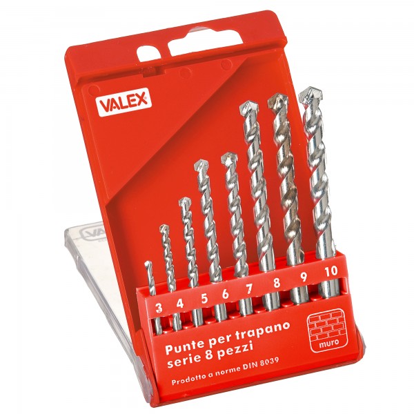 Punte da muro - misure assortite - Valex - conf. 8 pezzi Punte da muro - misure assortite - Valex - conf. 8 pezzi
