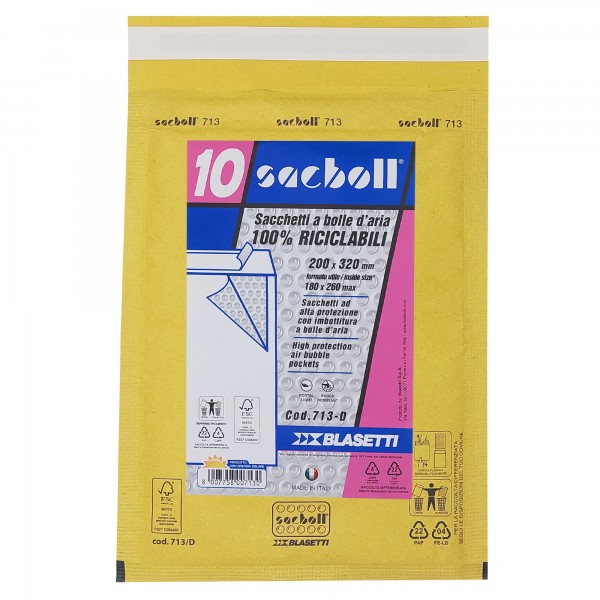 Busta imbottita Sacboll - D (20 x 32 cm) - carta - avana - Blasetti - conf. 10 pezzi Busta imbottita Sacboll - D (20 x 32 cm) - carta - avana - Blasetti - conf. 10 pezzi