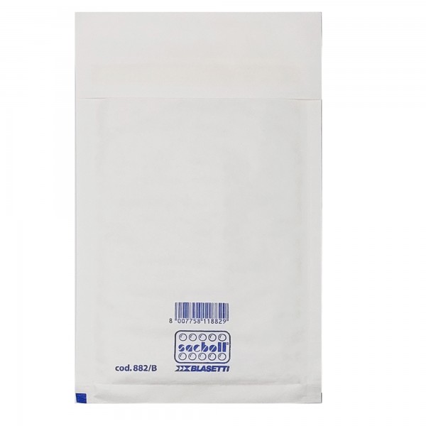 Busta imbottita Sacboll - A (14 x 27 cm) - carta - bianco - Blasetti - conf. 10 pezzi Busta imbottita Sacboll - A (14 x 27 cm) - carta - bianco - Blasetti - conf. 10 pezzi