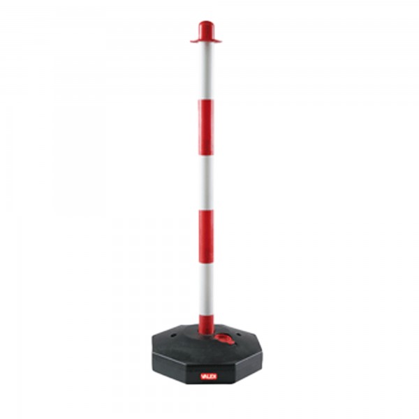 Colonnina segnaletica con base riempibile - H 85 cm - bianco/rosso - Valex Colonnina segnaletica con base riempibile - H 85 cm - bianco/rosso - Valex