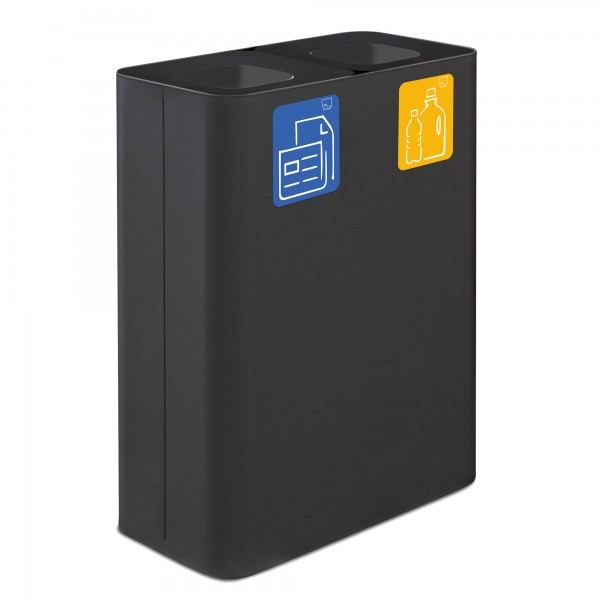 Contenitore gettacarte Pure- 60x30x80 cm - 120 L - nero - Stilcasa Contenitore gettacarte Pure- 60x30x80 cm - 120 L - nero - Stilcasa