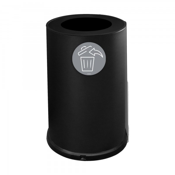 Contenitore tondo per raccolta differenziata - 1 scomparto - 100 L - nero - Stilcasa Contenitore tondo per raccolta differenziata - 1 scomparto - 100 L - nero - Stilcasa