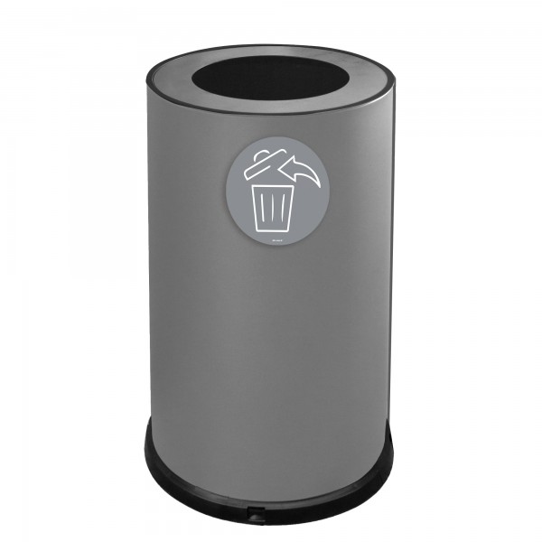 Contenitore tondo per raccolta differenziata - 1 scomparto - 100 L - grigio - Stilcasa Contenitore tondo per raccolta differenziata - 1 scomparto - 100 L - grigio - Stilcasa