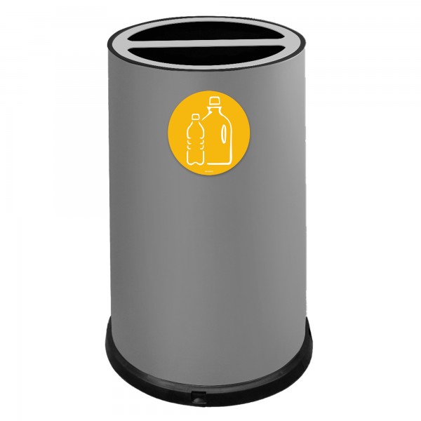 Contenitore tondo per raccolta differenziata - 2 scomparti - 100 L - grigio - Stilcasa Contenitore tondo per raccolta differenziata - 2 scomparti - 100 L - grigio - Stilcasa