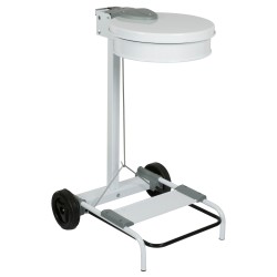 Carrello portasacco - 54,6x60xH94cm - con ruote - 110L - acciaio - bianco - Stilcasa