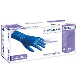 Guanti in lattice High Risk R98 - s/polvere - tg XL - blu - Reflexx - conf. 50 pezzi