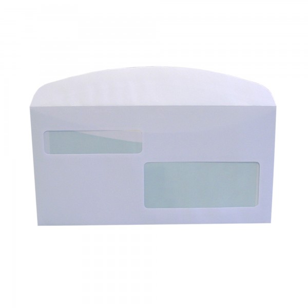 Busta doppia finestra - lembo gommato - 11,5 x 22,7 cm - 80 gr - bianco - Blasetti - conf. 500 pezzi Busta doppia finestra - lembo gommato - 11,5 x 22,7 cm - 80 gr - bianco - Blasetti - conf. 500 pezzi