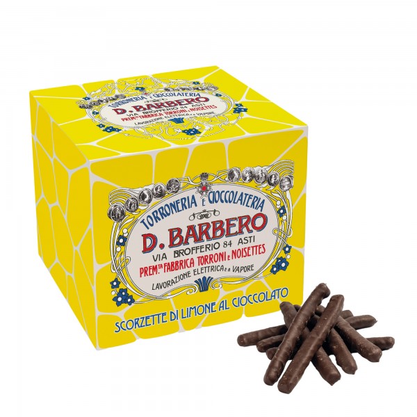 Scorzette di limone - ricoperte di cioccolato fondente - 150 gr - Barbero Scorzette di limone - ricoperte di cioccolato fondente - 150 gr - Barbero