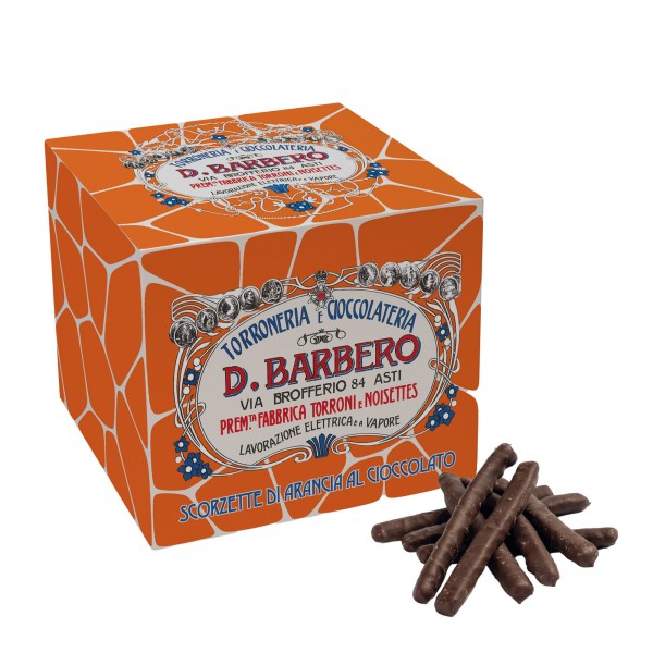 Scorzette di arancia - ricoperte di cioccolato fondente - 150 gr - Barbero Scorzette di arancia - ricoperte di cioccolato fondente - 150 gr - Barbero