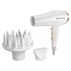 Asciugacapelli Gold Style - 2200 W - 21 x 9 x 26,4 cm - bianco/oro - Melchioni family