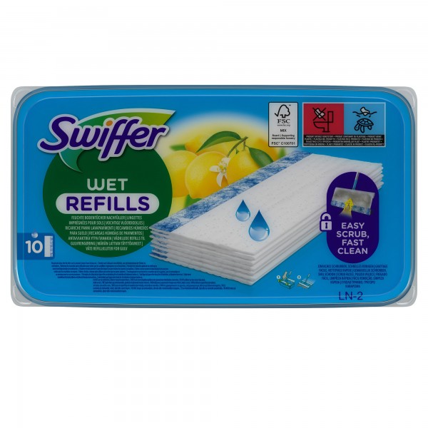 Panni lavapavimenti Wet - Swiffer - conf. 10 pezzi Panni lavapavimenti Wet - Swiffer - conf. 10 pezzi