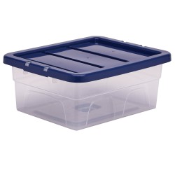 Contenitore multiuso Bankers Box - 32 x 40 x 17 cm - 15 L - PP - con coperchio blu - trasparente - Fellowes