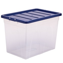 Contenitore multiuso Bankers Box - 38 x 56 x 41 cm - 64 L - PP - con coperchio blu - trasparente - Fellowes