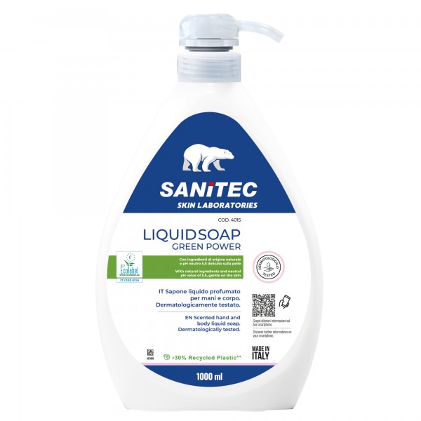 Sapone liquido Green Power - dispenser 1 L - profumato - Sanitec Sapone liquido Green Power - dispenser 1 L - profumato - Sanitec