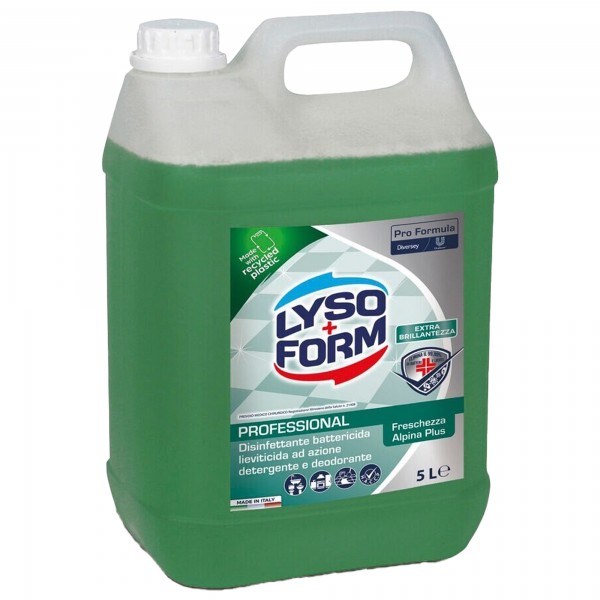 Detergente disinfettante Lysoform Plus - per pavimenti - freschezza alpina - 5 L - Lysoform Detergente disinfettante Lysoform Plus - per pavimenti - freschezza alpina - 5 L - Lysoform