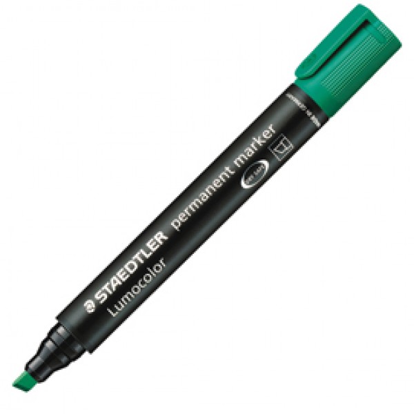 Marcatore Lumocolor Permanent 350 - punta a scalpello - tratto da 2 - 5 mm - verde - Staedtler Marcatore Lumocolor Permanent 350 - punta a scalpello - tratto da 2 - 5 mm - verde - Staedtler