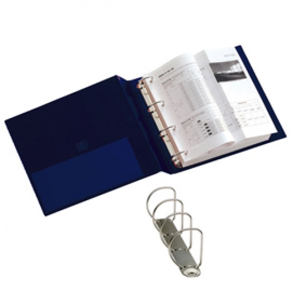 Raccoglitore Stelvio - 4 anelli a D 40 mm - dorso 5,5 cm - 22 x 30 cm - blu - Sei Rota