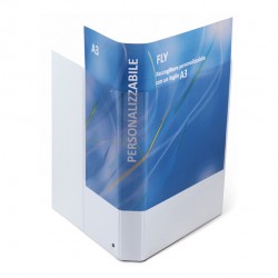 Raccoglitore personalizzabile Fly - 4 anelli a D 40 mm - dorso 5,5 cm - 22 x 30 cm - bianco - Sei Rota