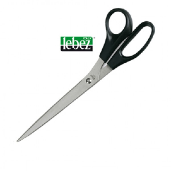Forbici - 25 cm - lama in acciaio inox - impugnatura asimmetrica - nero - Lebez Forbici - 25 cm - lama in acciaio inox - impugnatura asimmetrica - nero - Lebez