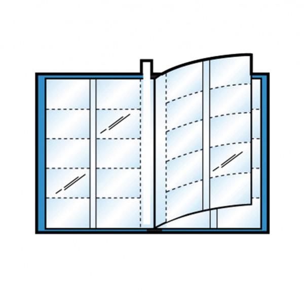 Porta biglietti da visita Asso Card - 21 x 29,7 cm - 10 buste con 10 tasche ciascuna - blu - Sei Rota Porta biglietti da visita Asso Card - 21 x 29,7 cm - 10 buste con 10 tasche ciascuna - blu - Sei Rota