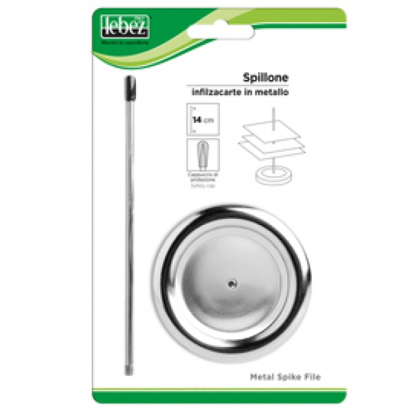 Spillone infilzacarte - con cappuccio - metallo - Lebez Spillone infilzacarte - con cappuccio - metallo - Lebez