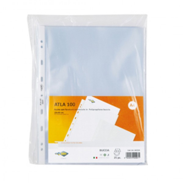Buste forate Atla - medium - buccia - 18 x 24 cm - trasparente - Sei Rota - conf. 25 pezzi Buste forate Atla - medium - buccia - 18 x 24 cm - trasparente - Sei Rota - conf. 25 pezzi